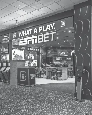  ?? PROVIDED BY ESPN BET ?? The first retail ESPN BET sportsbook launched on Wednesday inside the Hollywood Casino at Greektown in downtown Detroit.