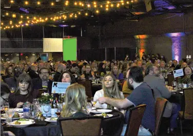  ?? (Caitlan Butler/News-Times) ?? The Murphy Arts District First Financial Music Hall was packed for Tuesday evening's Henry Awards, where tourism profession­als from around the state were recognized.