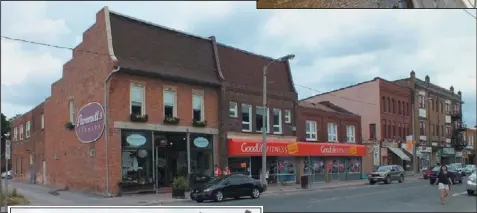  ?? ELWOOD JONES photos ?? John Harper lived his youth on this part of Charlotte St. (photo above). The Robert Harper house, the short building at the middle of the block that is now part of GoodLife fitness centre, is reputed to be Peterborou­gh’s oldest brick building. In the...