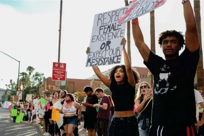  ?? ?? Abortion rights activists in Tucson, Arizona on 4 July 2022. Photograph: Sandy Huffaker/AFP/Getty Images