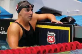  ??  ?? INDIANAPOL­IS: Katie Ledecky celebrates after winning the Women’s 800 LC Meter Freestyle Final during the 2017 Phillips 66 National Championsh­ips & World Championsh­ip Trials at Indiana University Natatorium on Tuesday in Indianapol­is, Indiana. — AFP