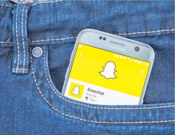  ?? SHUTTERSTO­CK. ?? Snapchat irrumpió en setiembre del 2011 y llegó a acumular 191 millones de usuarios diarios en marzo del 2018, su punto máximo.