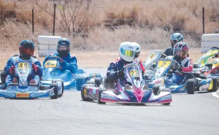  ??  ?? Action on the track at the Towers Kart Club's race meeting on Saturday.
Picture: TRUDY BROWN