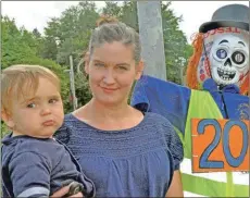  ??  ?? GP Beth Hadden with the campaign’s scarecrow Nelly reminding drivers of the 20mph zone.