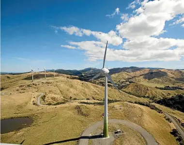  ??  ?? Hau Nui Wind Farm, operated by Genesis Energy, was New Zealand’s first commercial wind farm.