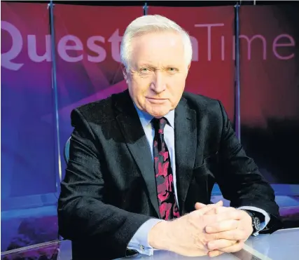  ??  ?? > Question Time host David Dimbleby and, above right, historian David Starkey