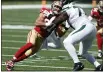  ?? ADAM HUNGER — THE ASSOCIATED PRESS FILE ?? 49ers defensive end Nick Bosa (97) rushes against the N.Y. Jets last September in East Rutherford, N.J.