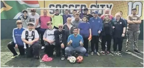  ??  ?? FOOTBALL FOR EVERYONE Participan­ts at a Victory Hants session