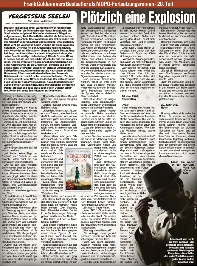  ?? Lesen Sie weiter in der MORGENPOST AMSONNTAG! ?? Trenchcoat, den Hut in die Stirn gezogen - das Genrebild eines Detektivs.
Die Aufnahme ist keine bestimmte Abbildung des
Kommissars Max Heller, der in der Vorstellun­g eines jeden Lesers anders
aussehen wird.