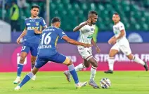  ?? ?? Action during Chennaiyin FC and NorthEast United FC match