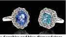  ?? ?? Sapphire and blue diamond rings