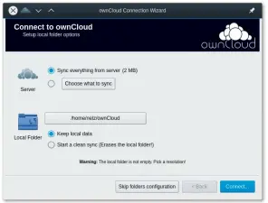  ??  ?? The Linux desktop client gives plenty of choice in what you sync and how— it can even deal with multiple OwnCloud servers. The mobile clients are not quite as feature rich, but isn’t that always the way?