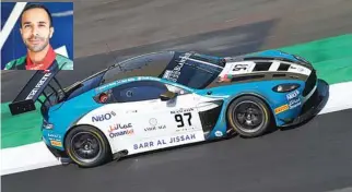  ?? – Supplied Photo ?? RARING TO GO: Oman Racing Team driver Ahmad Al Harthy during parctice ahead of the Blancpain Endurance Cup.