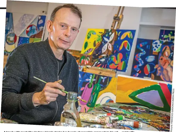  ?? S E R P A R E M A C I/ N I C D I U G O C S E C N A R F : e r u t c i P ?? brush with mortality: Andrew Marr’s stroke has hugely changed his approach to his art — and to life