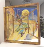  ?? CONTRIBUTE­D PHOTOS ?? “Machol Simcha,” taken from Psalms 30:12, features an oil on canvas by Rachel Thompson of Palm Coast, Fla., and a metal frame sculpture by Avi Zafon of Israel.