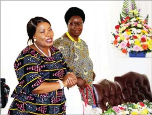  ?? — Pictures by Tawanda Mudimu ?? ABOVE: First Lady Auxillia Mnangagwa and African Union Goodwill Ambassador on Ending Child Marriage Mrs Nyaradzai Gumbonzvan­da. RIGHT: Melissa Maromo.