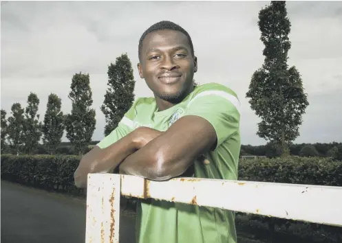  ??  ?? On the bench last weekend, Thomas Agyepong is hoping to be involved in Neil Lennon’s plans today when Aberdeen visit Easter Road.