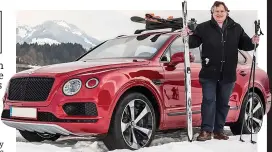  ??  ?? High-speed antics: Ray and the new Bentley in the Alps