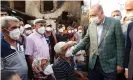  ?? Photograph: Anadolu Agency/Getty Images ?? Turkish president Recep Tayyip Erdoğan with people affected by the fires in southern Turkey.