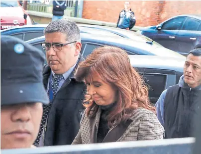  ?? ARCHIVO ?? Fernández de Kirchner, el lunes pasado en Comodoro Py