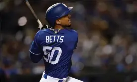  ??  ?? Los Angeles Dodgers right fielder Mookie Betts came over from the Boston Red Sox in a blockbuste­r February trade. Photograph: Joe Camporeale/USA Today Sports
