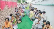  ?? PTI PHOTO ?? Devotees waiting in a queue to register for the Amarnath Yatra in Jammu on Saturday.