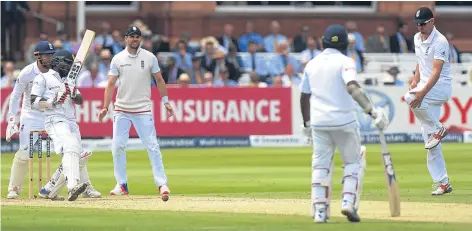  ??  ?? nEngland captain Alastair Cook felt real pain after being struck in the knee at Lord’s yesterday