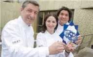  ??  ?? (from left) Spanish chefs Roca and Arzak, with Peruvian chef Acurio holding up the Basque Culinary World Prize trophy.