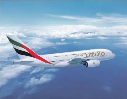  ??  ?? An Emirates A380