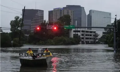  ??  ?? Flooding in Houston, Texas, after Hurricane Harvey in 2017. Photograph: Mark Ralston/AFP/Getty