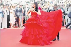  ?? — AFP photo ?? Actress Aishwarya Rai poses on arrival at the screening of the film ‘120 battements par minute’ (‘120 Beats Per Minute’) in competitio­n at the 70th Cannes Film Festival.