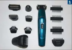  ??  ?? 1 (1) Das viele Zubehör des Babyliss-Men12-in-1 wird nicht richtig vorgestell­t und erfordert geduldiges Zusammenpu­zzeln
(2) Das Gerät von Barbers Corner by Beurer glänzt durch eine genaue Akku-Anzeige und stimmiges Design