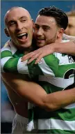  ??  ?? BHOY ZONE: Scott Brown and Patrick Roberts at final whistle
