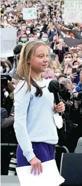  ?? ?? La activista Greta Thunberg, ayer, en Berlín