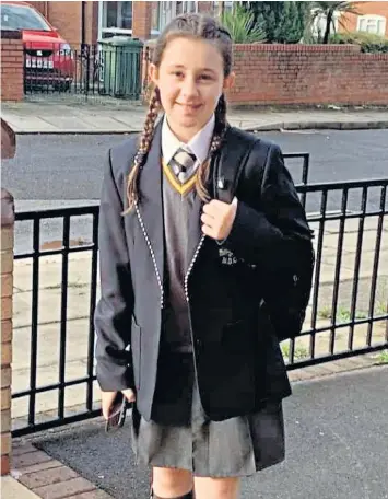  ?? ?? Ava White, 12, was killed after an argument broke out between children in Liverpool shortly after the Christmas lights switch-on