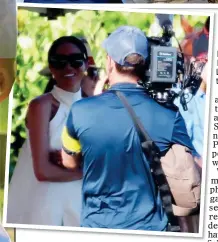 ?? ?? POWER MATCH: Harry and Meghan in Wellington on Friday, far left, and celebratin­g with Nacho Figueras, above. Left: Meghan is filmed for the couple’s Netflix series