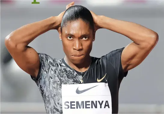  ?? Picture: Getty Images ?? LOOKING ON THE BRIGHT SIDE. Caster Semenya may have had her favourite event taken away from her but she believes she can be competitiv­e over the shorter distances.