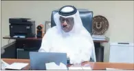  ??  ?? Shura Council Speaker HE Ahmed bin Abdullah bin Zaid Al Mahmoud and Shura Council member HE Dahlan bin Jamaan Al Hamad attend a virtual meeting of the Special Committee on Counter Terrorism of the Parliament­ary Assembly of the Mediterran­ean (PAM) on Tuesday.