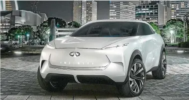  ??  ?? The pureelectr­ic QX Inspiratio­n SUV shows the direction Infiniti wants to go. Hopefully ahead of Lexus.