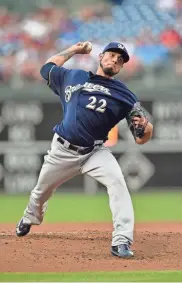  ?? ASSOCIATED PRESS ?? Matt Garza was fine Friday, when he pitched against the Phillies, but his calf didn't feel right Sunday, when he tried to throw in the bullpen.