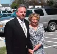  ??  ?? In a file photo, Richard and Elizabeth Jones, speak with reporters outside the Wayne County Courthouse, in Jesup, Ga. — AP