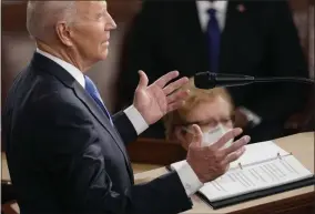  ?? ANDREW HARNIK — THE ASSOCIATED PRESS ?? On April 28, President Joe Biden speaks to a joint session of Congress in the House Chamber at the U.S. Capitol in Washington. Biden couldn’t get everything he wanted into his own $1.8 trillion families plan.