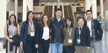  ??  ?? GAOC president and CEO Dr. Steve Mark Gan is flanked by (from left) GAOC Doctors Jacqueline Nicole Dos Santos, Katrina Rose Tan, Samantha Leonore Yago, Keslynn Evangelist­a, Maybelle Paige Lim and Brian Michael Lam at the Los Angeles Convention Center...