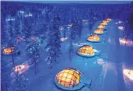  ?? PROVIDED TO CHINA DAILY ?? The glass-roofed igloos in Rovaniemi, on the Arctic Circle in northern Finland, draw visitors keen on watching the Northern Lights.