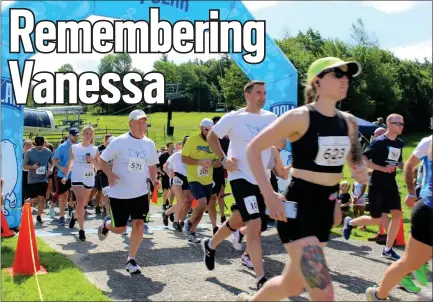  ?? COURTESY VANESSA T. MARCOTTE FOUNDATION ?? Participan­ts of the 2019 Vanessa T. Marcotte Foundation 5K Run/ Walk, hit the road in the family friendly annual fundraiser that returns to in person on June 18 at Wachusett Mountain in Princeton.