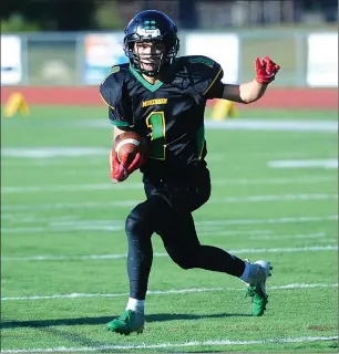  ?? File photo by Ernest A. Brown ?? Cade Curran and the North Smithfield/MSC co-op football team make the long trip to Tiverton to face the defending Division IV Super Bowl champion Tigers Saturday morning.