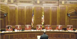  ?? BALTIMORE SUN ?? The Maryland Court of Appeals meets in 2019 in Annapolis.