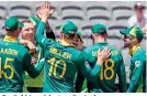  ??  ?? South Africa celebrates a dismissal