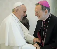  ??  ?? Incarico Papa Francesco e monsignor Gugerotti