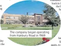  ??  ?? The company began operating from Hanbury Road in 1969